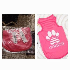 4/$30 New Pink "Adidog" Tank Top - Size Small